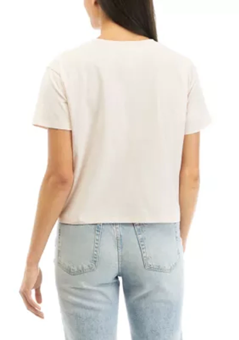 Juniors' Shimmer Merry and Bright Graphic T-Shirt