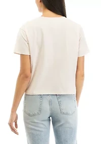 Juniors' Shimmer Merry and Bright Graphic T-Shirt