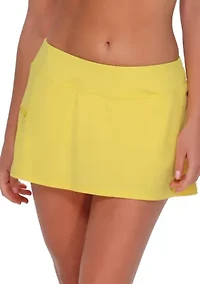 Pineapple Crepe Swim Skort