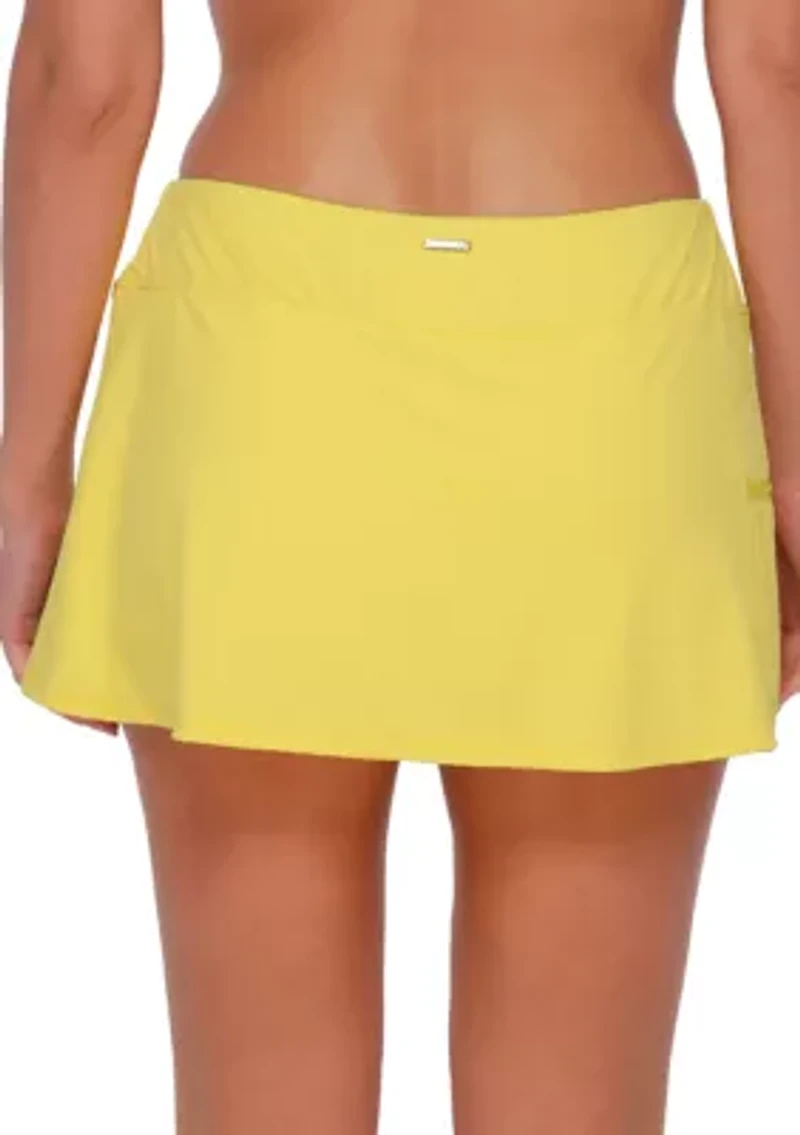 Pineapple Crepe Swim Skort