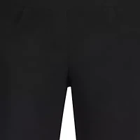 Solid Pull-On Capri Pants with Detailed Split Hem