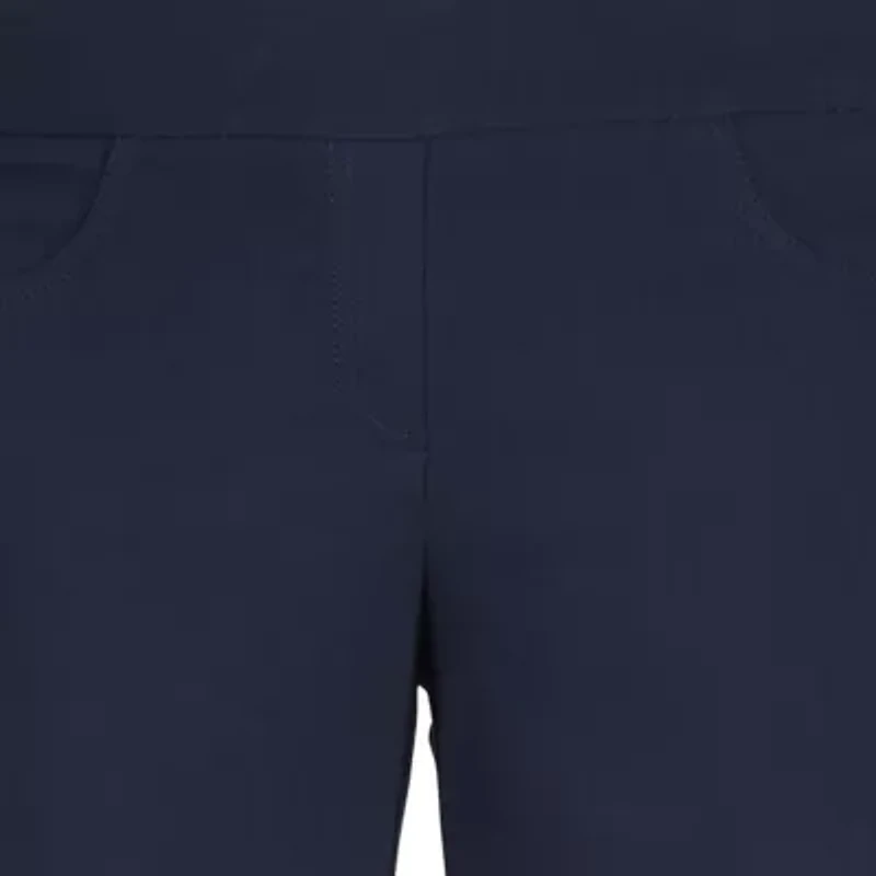 Solid Pull-On Capri Pants with Detailed Split Hem