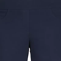 Solid Pull-On Capri Pants with Detailed Split Hem