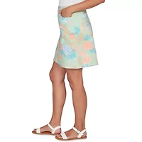 PRINTED TECH STRETCH PULL ON SKORT