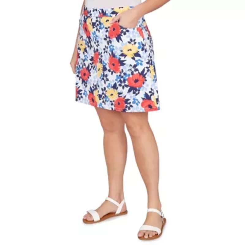 PRINTED TECH STRETCH PULL ON SKORT