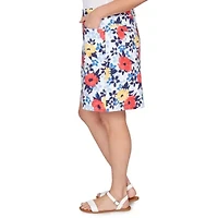 PRINTED TECH STRETCH PULL ON SKORT