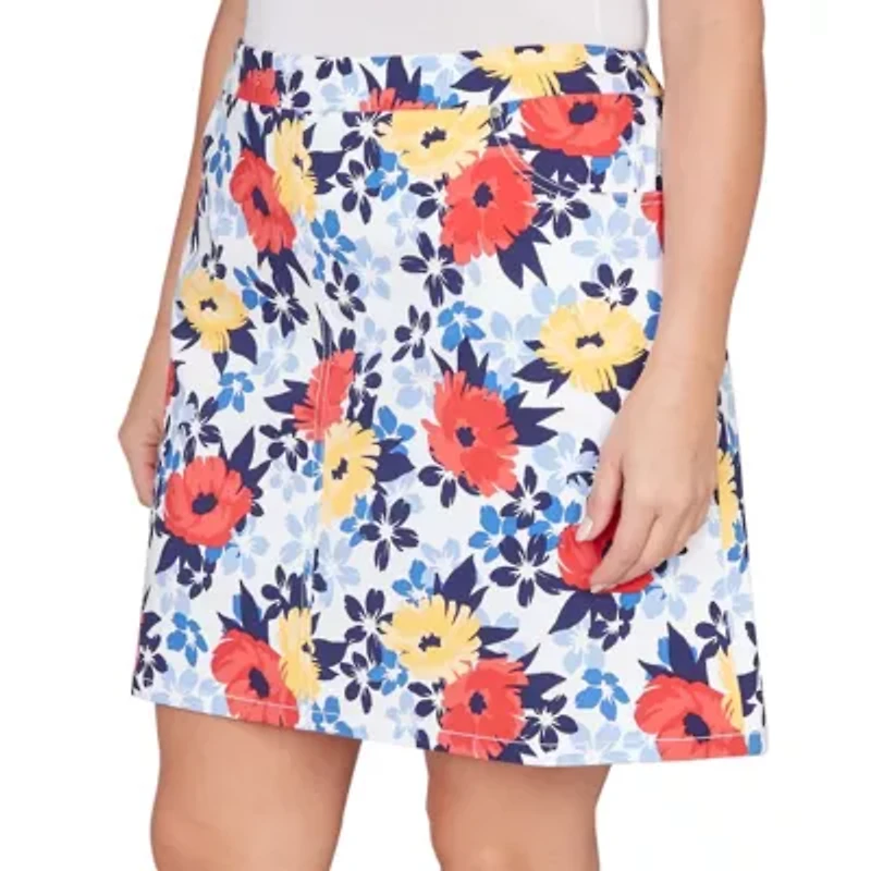 PRINTED TECH STRETCH PULL ON SKORT