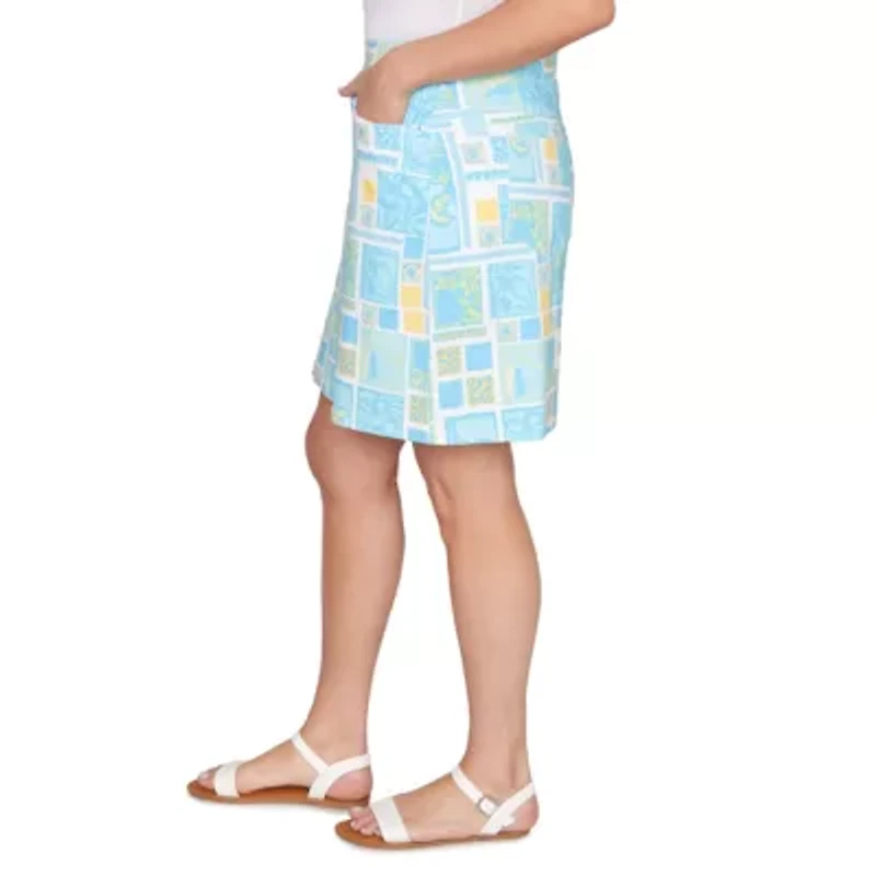 PRINTED TECH STRETCH PULL ON SKORT