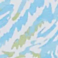 PRINTED STRETCH JERSEY SHORT SLEEVE SURPLICE TOP