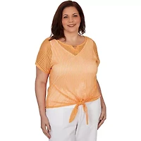 SOLID TEXTURED KNIT T SLEEVE TOP