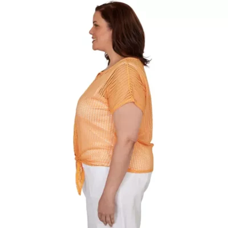 SOLID TEXTURED KNIT T SLEEVE TOP