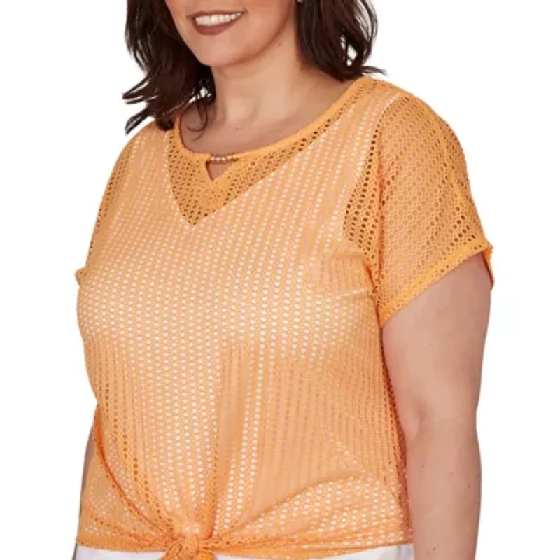 SOLID TEXTURED KNIT T SLEEVE TOP