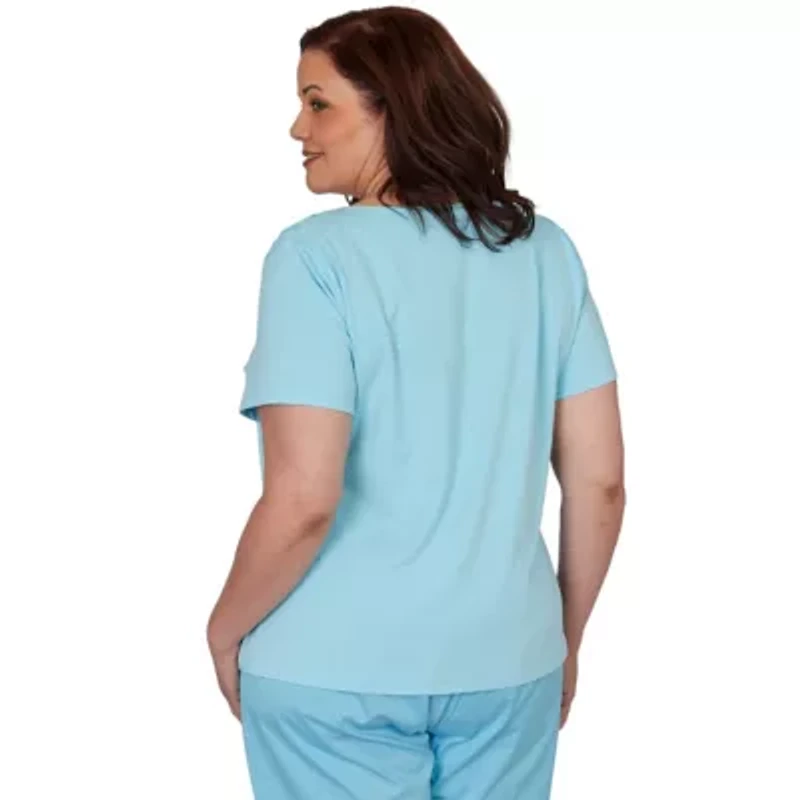 SOLID SHORT SLEEVE SMOCKED SHOULDER TOP