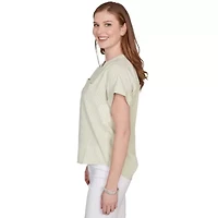 SHORT SLEEVE VERTICAL STRIPE STAND COLLAR POPOVER
