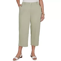 SOLID FINE TWILL FRONT POCKET CROPPED PANT