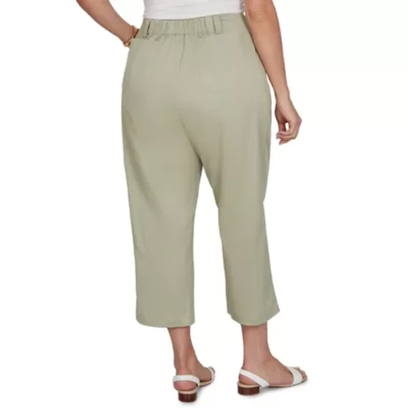 SOLID FINE TWILL FRONT POCKET CROPPED PANT