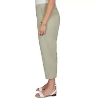 SOLID FINE TWILL FRONT POCKET CROPPED PANT