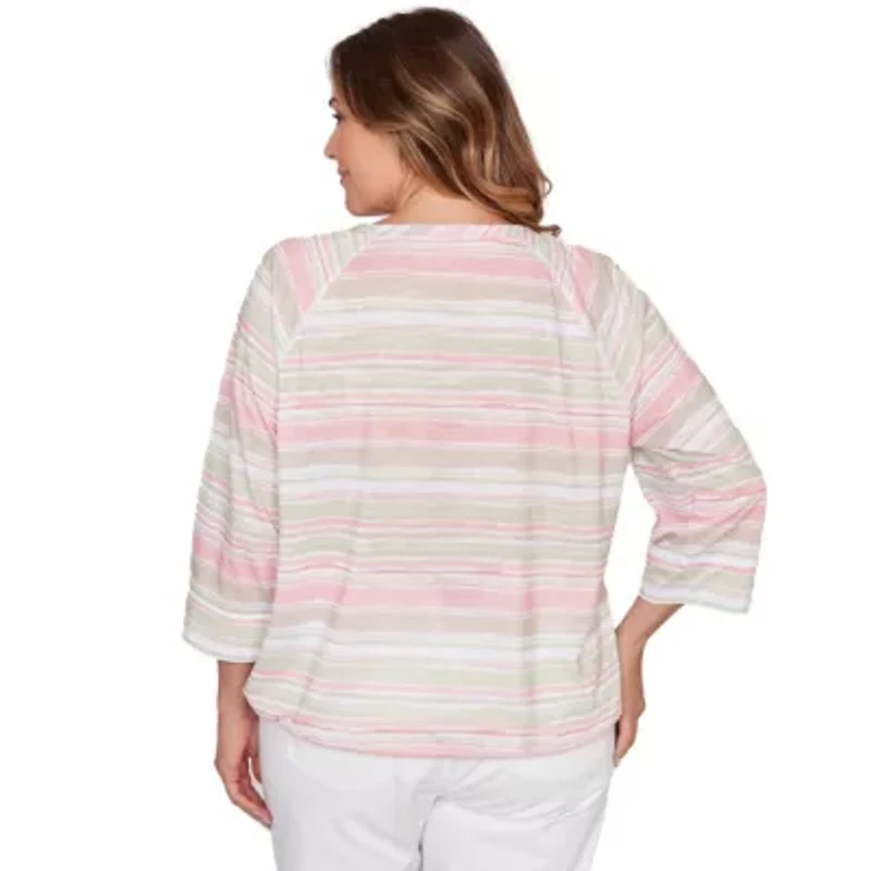 PRINTED SLUB BLOUSON WITH LACE UP NECK