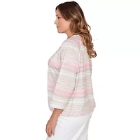 PRINTED SLUB BLOUSON WITH LACE UP NECK