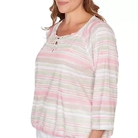 PRINTED SLUB BLOUSON WITH LACE UP NECK
