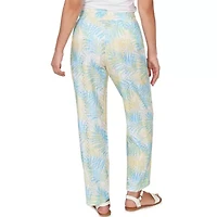 PRINTED EYELET GAUZE PULL ON PANT