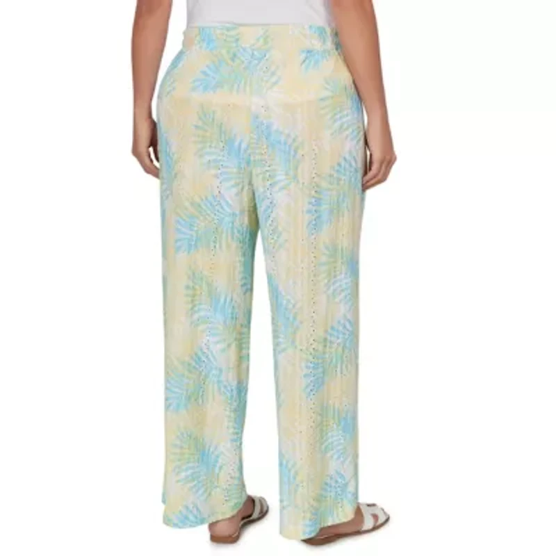 PRINTED EYELET GAUZE PULL ON PANT