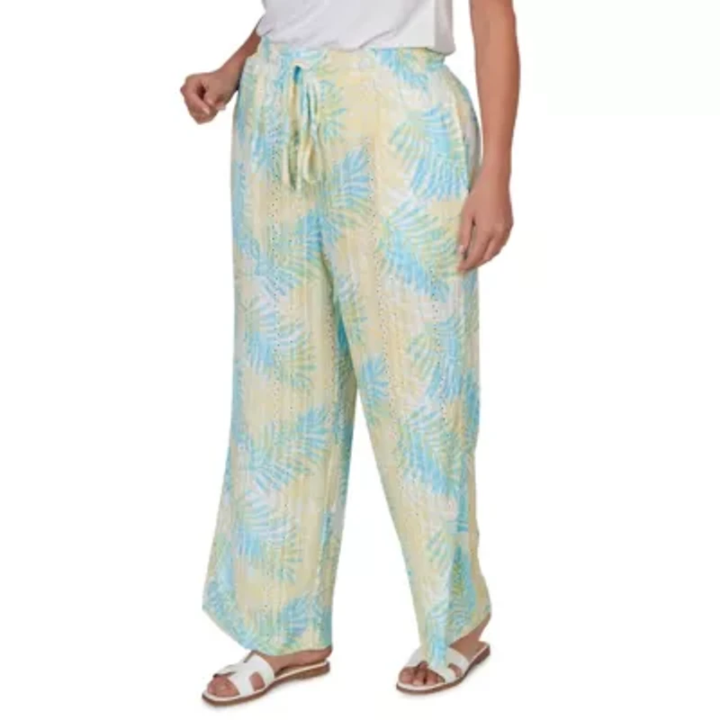 PRINTED EYELET GAUZE PULL ON PANT