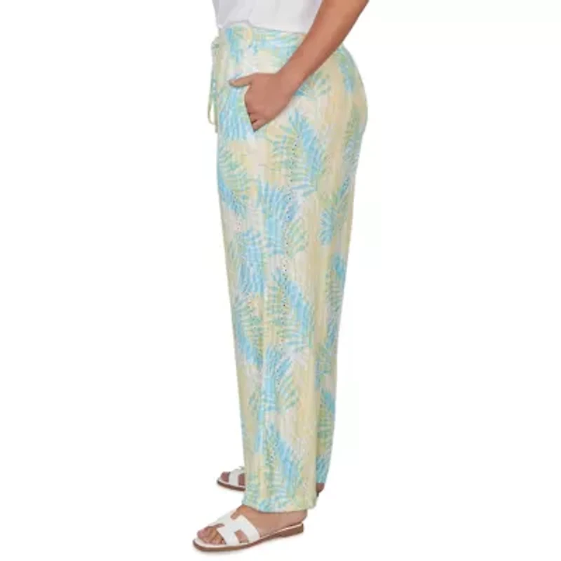 PRINTED EYELET GAUZE PULL ON PANT