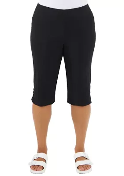 Solid Color Tech Stretch Skimmer with Elastic Waistband