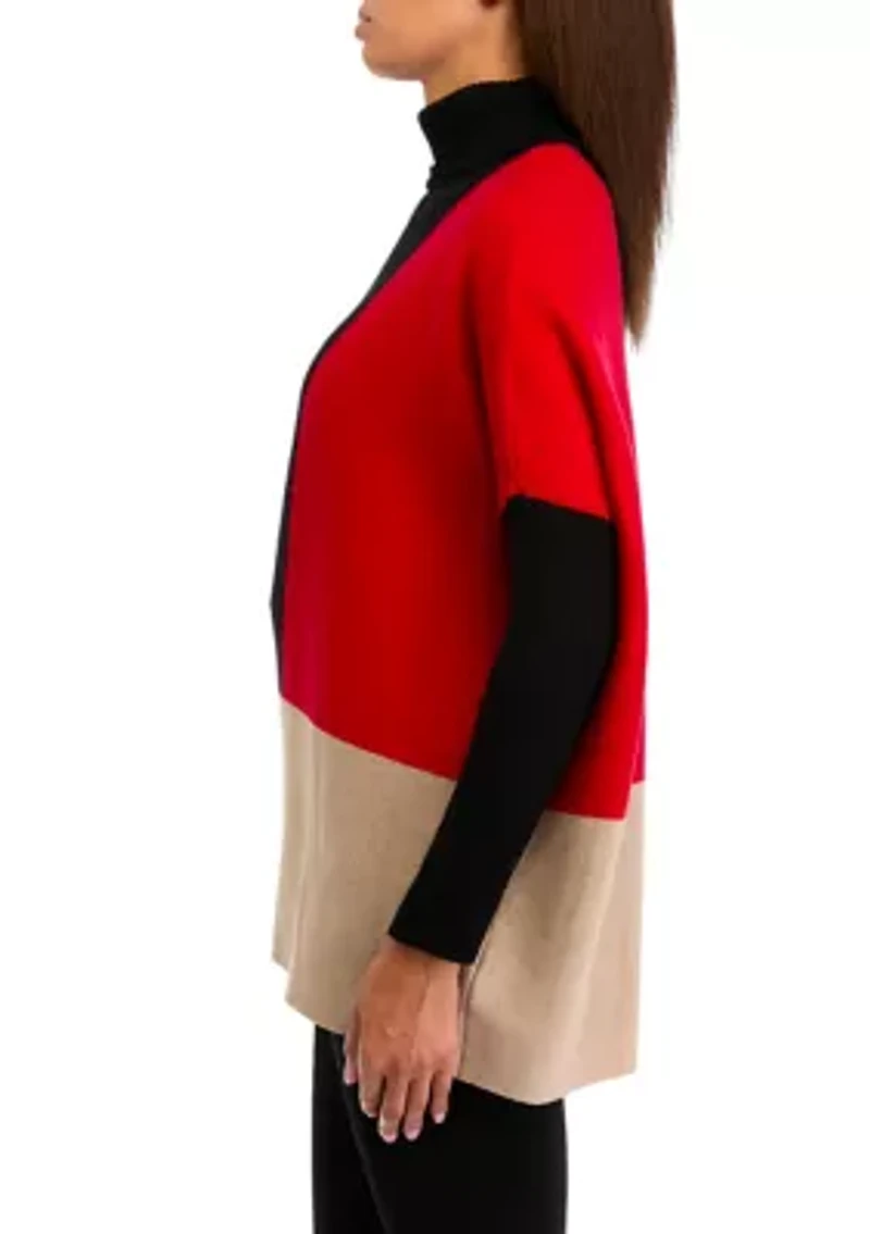 Women's  Turtleneck Poncho