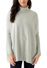 Women's Long Sleeve Turtleneck Poncho