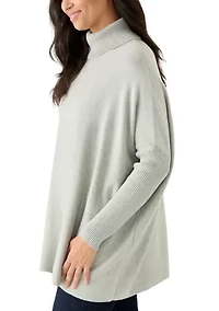 Women's Long Sleeve Turtleneck Poncho