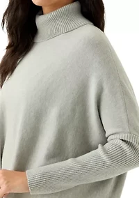 Women's Long Sleeve Turtleneck Poncho