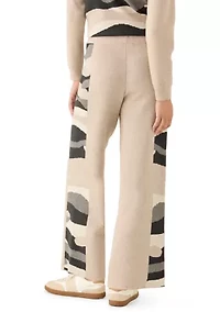 Women's Wide Leg Printed Sweater Pants