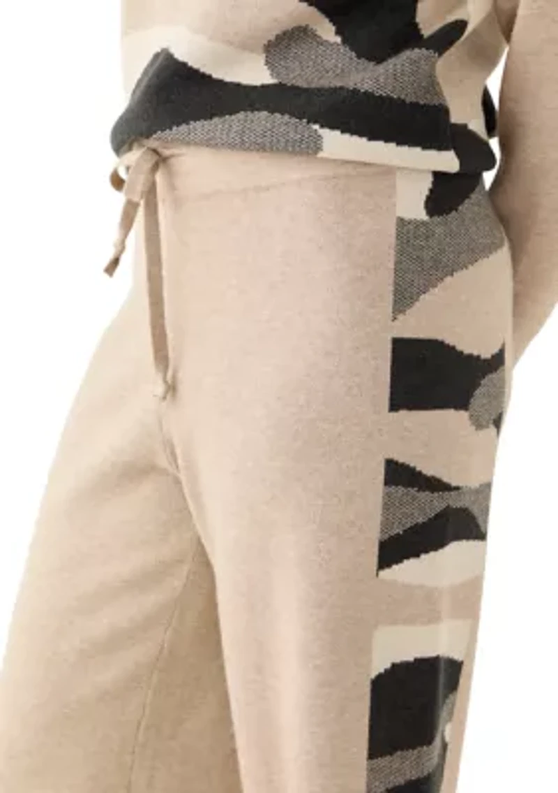 Women's Wide Leg Printed Sweater Pants