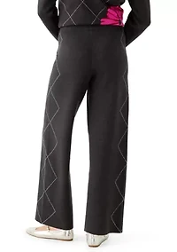 Women's Wide Leg Printed Sweater Pants