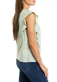 Women's Ruffle Button Down Top
