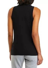 Women's Sleeveless Crew Neck Rib Tank Top
