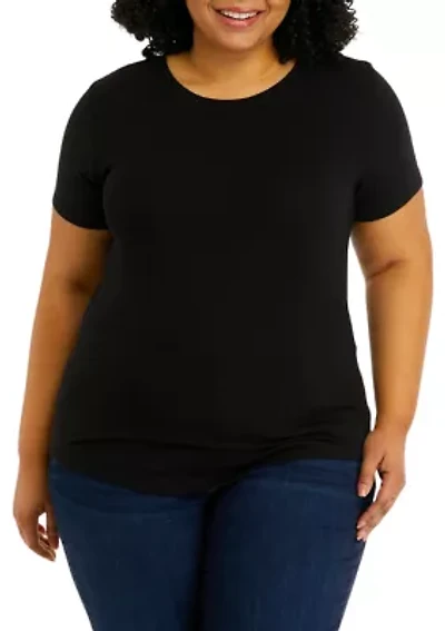 Plus Short Sleeve Crew Neck T-Shirt