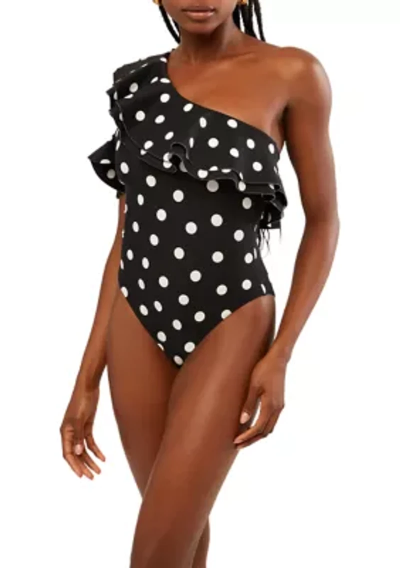 Ruffle Asymmetrical One Piece Swimsuit