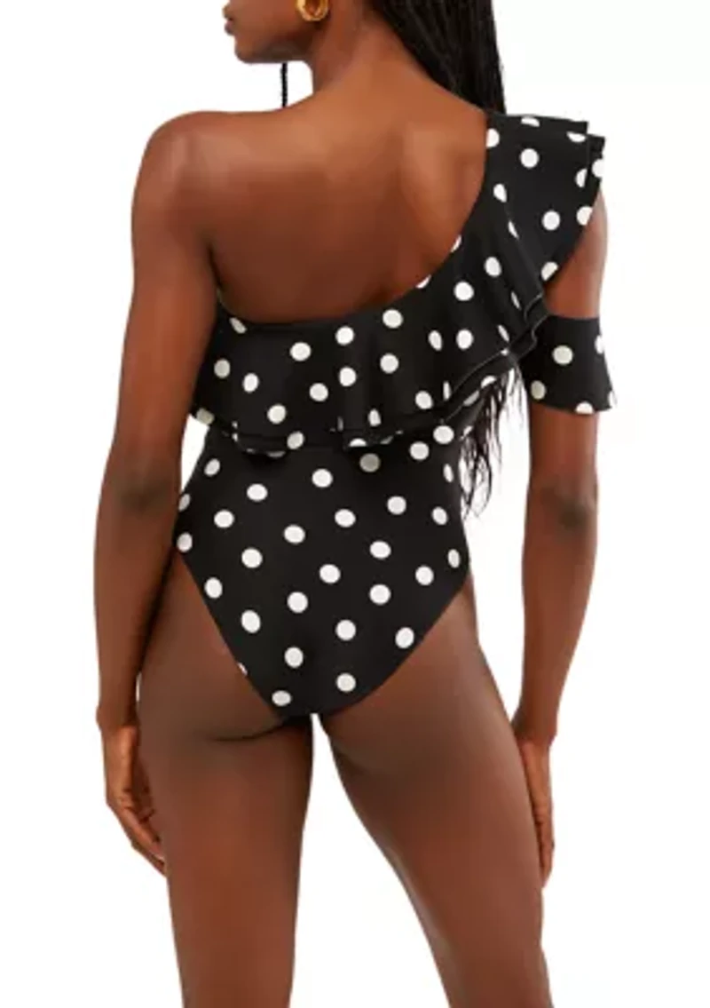 Ruffle Asymmetrical One Piece Swimsuit