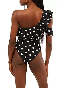 Ruffle Asymmetrical One Piece Swimsuit