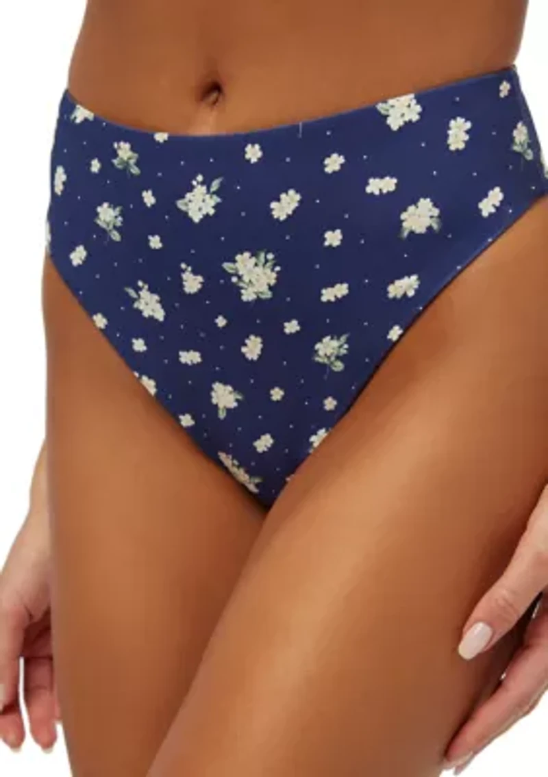 Printed High Rise Swim Bottoms