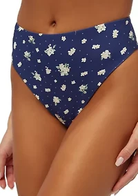 Printed High Rise Swim Bottoms