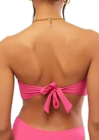 Ruched Tie Bandeau Swim Top