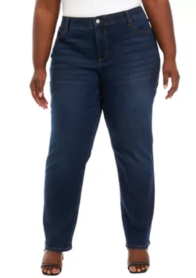 Plus Mid Rise Stretch Jeans