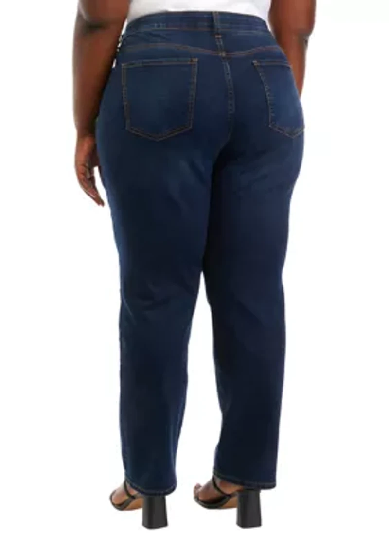 Plus Mid Rise Stretch Jeans