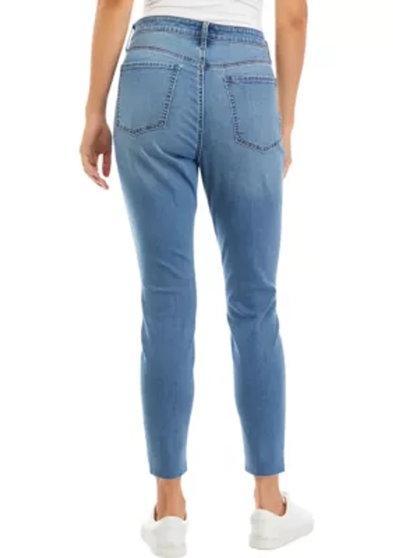High Rise Destructed Skinny Jeans