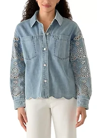 Women's Eyelet Denim Jacket