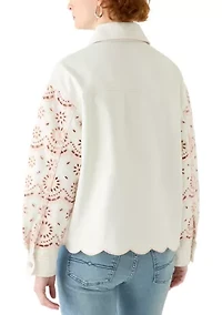 Women's Eyelet Denim Jacket